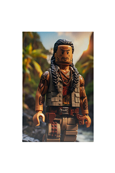 StoryGift Romania Tablou Canvas: Figurina Mascul Indian Cu Par Lung Impletit ...