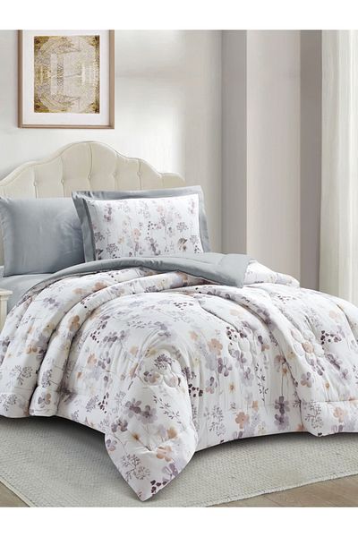 Donetella Comforter Set Single Size, 4-Pcs, 170x230 cm, Printed, All Season, Microfiber, 350 GSM