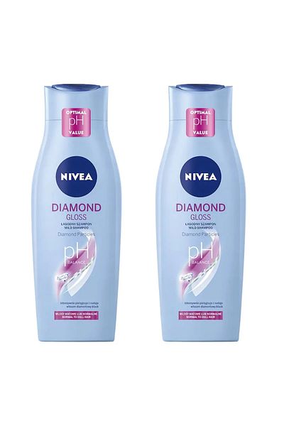 NIVEA Șampon pentru păr, Diamond Gloss Care, 400 ml x 2 buc.