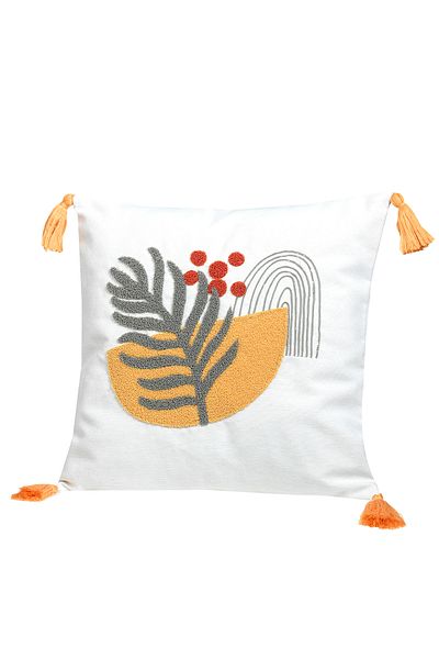 EVOTTO HOME COLLECTİON Comfort Punch Pattern Throw Pillow Cover Square Decorative Bohemian Embroidered Sofa Pillowcase Poncho 45X45