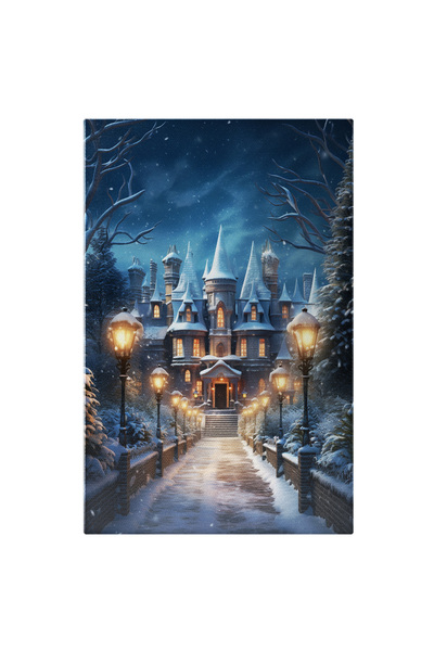 StoryGift Romania Tablou Canvas: Castelul Iernii, Poteca Inzapezita Cu Felina...