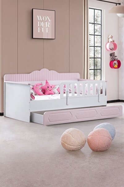 Setay Yavrulu Karyola, Flower Yavrulu Montessori Karyola - Pembe + 1 Adet Comfort Yatak