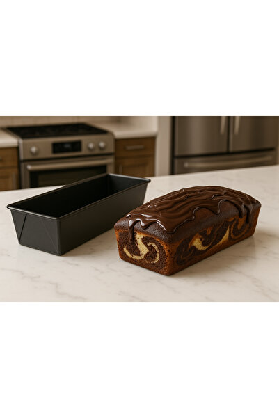 ALMUFARREJ صينية كيك مستطيلة غير لاصقة باللون الأسود 31x6x25 سم