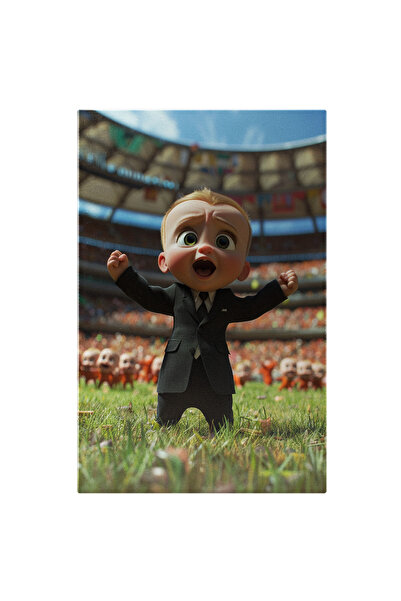 StoryGift Romania Tablou Canvas: Un Copil La Costum Pe Un Stadion Care Tipa -...