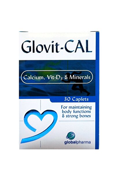 globalpharma غلوفيت-كال كالسيوم وفيتامين د3 ومعادن، 30 كبسولة