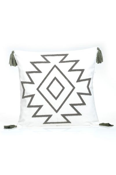 EVOTTO HOME COLLECTİON Comfort Punch Pattern Throw Pillow Cover Square Decorative Bohemian Embroidered Sofa Pillowcase Poncho 45X45