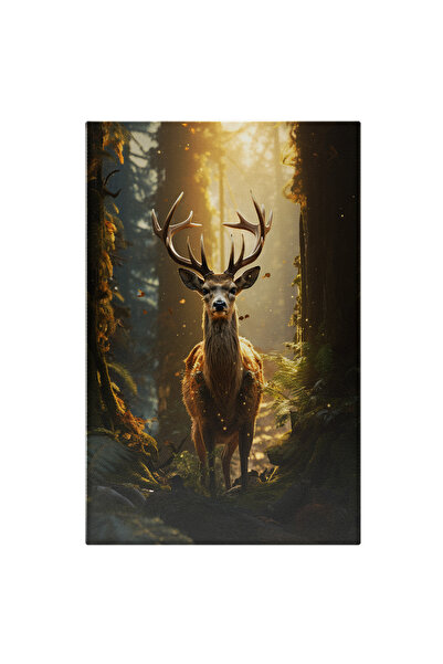 StoryGift Romania Tablou Canvas: Cerb În Pădure- Animale Sălbatice Pictura Di...