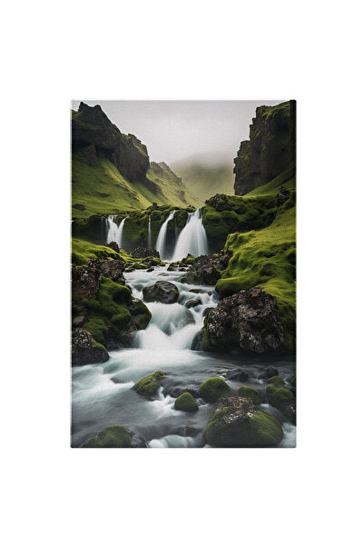 StoryGift Romania Tablou Canvas: Peisaj Cu Un Rau - Stanci De O Parte Si De A...