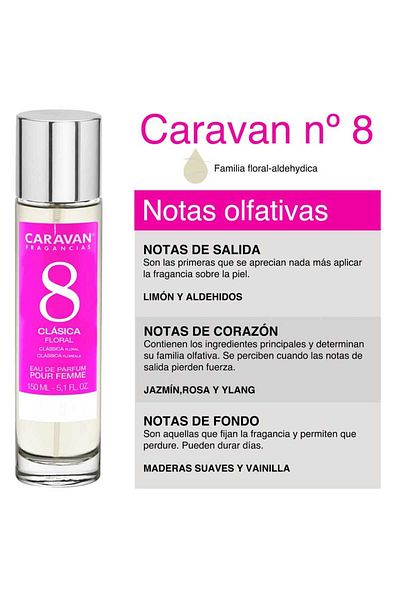 OEM Caravan Fragancias No. 8 Eau de Parfum, Classic Floral, Women