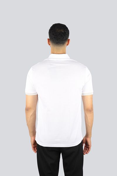 PAUL&SHARK Men's Regular Fit Slim Pique Cotton Short Sleeve White-Gold Polo Neck T-Shirt 25411236A-10E