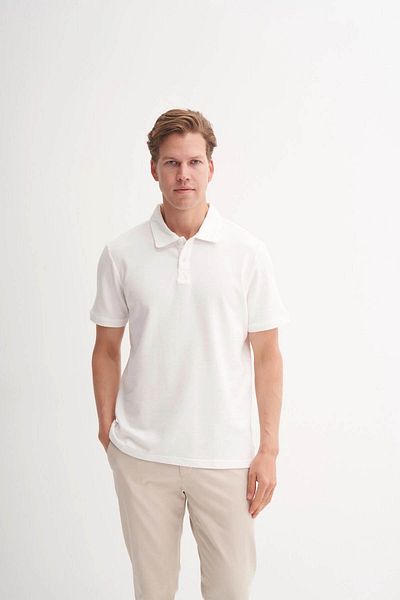 Cazador Ανδρικό μπλουζάκι Polo Neck Ecru 4126