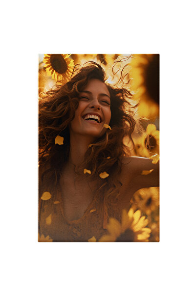 StoryGift Romania Tablou Canvas: Zambet Printre Petale Portretul Unei Doamne ...