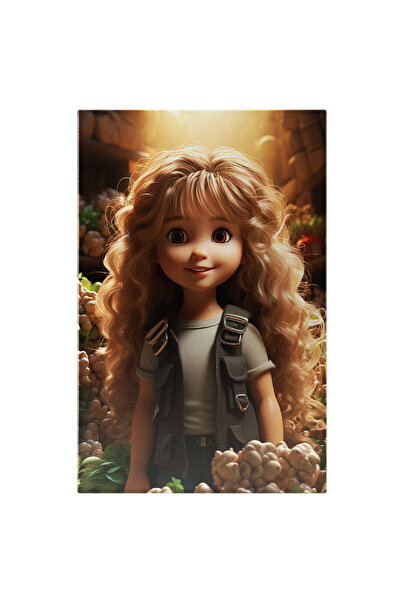 StoryGift Romania Tablou Canvas 90 x 60CM copilaria minunata Blond, Copil, Papusa, Accesoriu ,STG