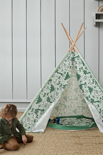 Genel Markalar Oyun Çadırı Katlanır Ahşap Kızılderili Desenli Oyuncak Çocuk, ...