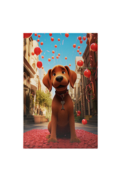 StoryGift Romania Tablou Canvas: Baloane Rosii Care Plutesc Urmarite De Un Ca...