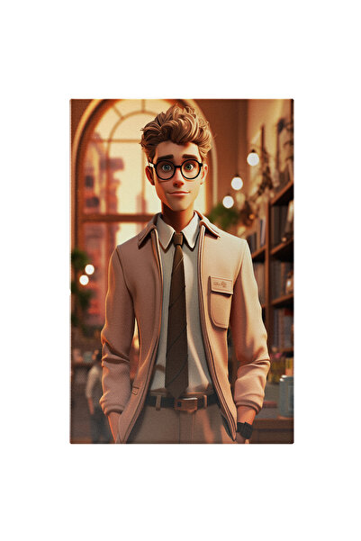 StoryGift Romania Tablou Canvas: Baiat In Biblioteca, Animatie, Desene Animat...