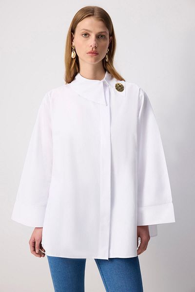 Touché Privé Asymmetric Poplin Shirt