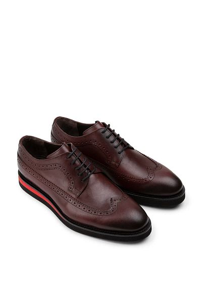 Deery Pantofi casual pentru bărbați din piele naturală roșu Claret