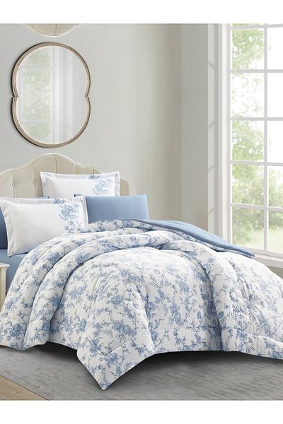 Donetella Comforter Set King Size, 6-Pcs, 260x240 cm, Printed, All Season, Microfiber, 350 GSM