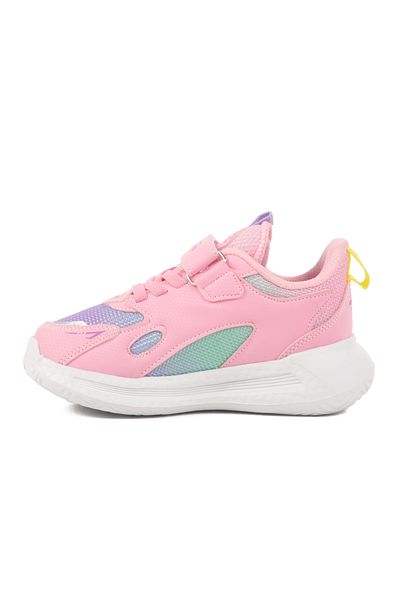 AYAKMOD Pink Yellow Velcro Mesh Girl's Sports Shoes 2480 P
