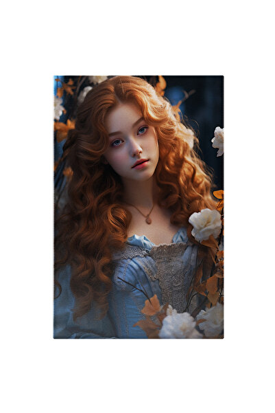 StoryGift Romania Tablou Canvas: The Girl With The Fire Hair In Rochie Regala...