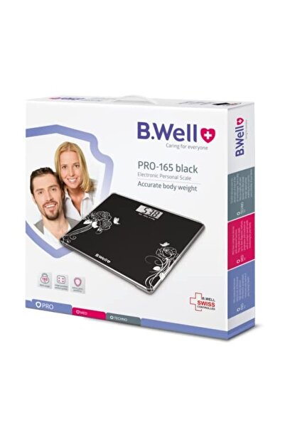 B Well ميزان الوزن الشخصي الإلكتروني B.Well PRO-165 (أسود)