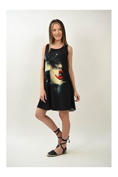 FASHIONLAND ΚΟΝΤΟ ΜΑΥΡΟ ΦΟΡΕΜΑ ΧΩΡΙΣ ΜΑΝΙΚΙΑ ΚΑΙ ΜΕΣΗ ΚΡΙΝΟΥ ΜΟΝΑΔΙΚΗ ΜΕΣΗ Μαύρο