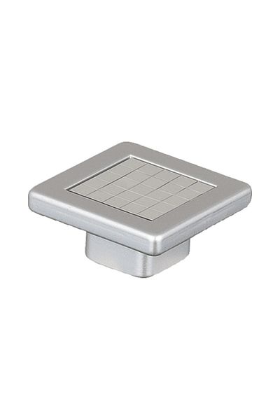 flores Buton pentru mobila patrat, cu model, X2-102, saten + crom
