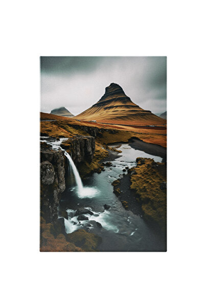 StoryGift Romania Tablou Canvas: Fotografie Cu O Cascada - Munti Innorat Natu...