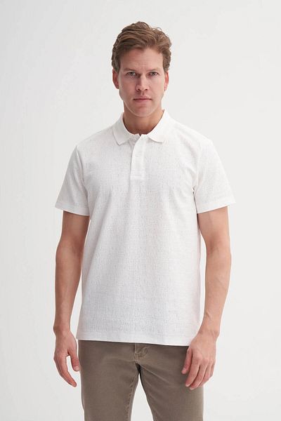 Cazador Ανδρικό μπλουζάκι Polo Neck Ecru 4153