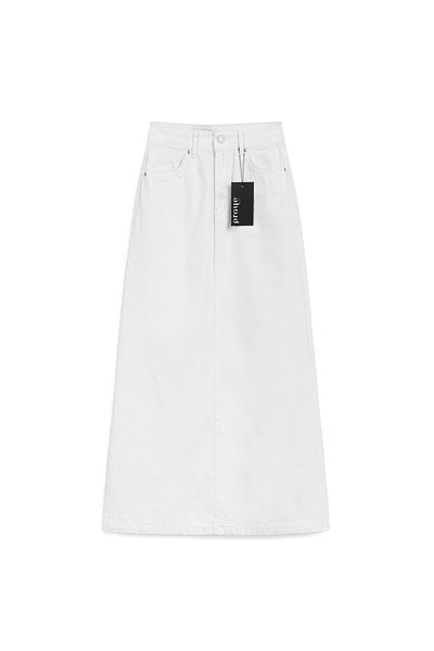 praye Fustă Lungă Bell Denim Albă