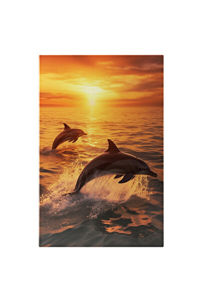 StoryGift Romania Tablou Canvas: Fotografie Cu Doi Delfini - Jucausi Salturi ...