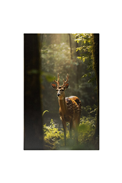 StoryGift Romania Tablou Canvas: Caprioara In Padure - Fotografie Vegetatie N...