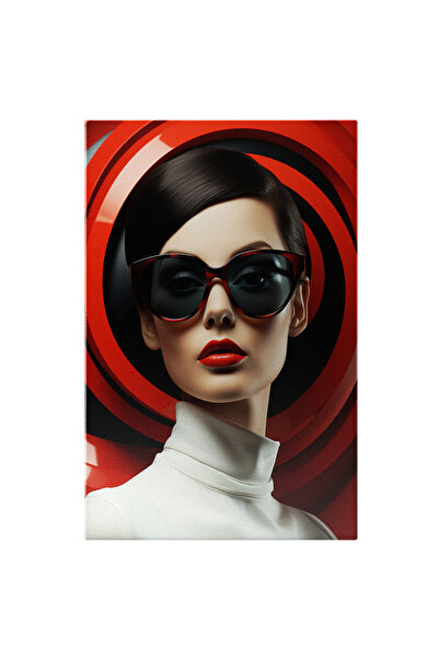 StoryGift Romania Tablou Canvas: Portret Feminin Cu Fundal Abstract - Bluza A...