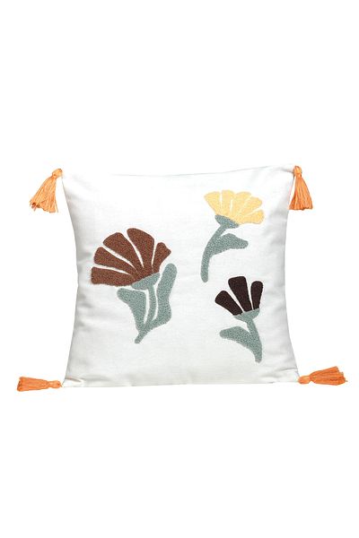 EVOTTO HOME COLLECTİON Comfort Punch Pattern Throw Pillow Cover Square Decorative Bohemian Embroidered Sofa Pillowcase Poncho 45X45