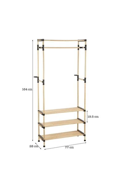 Quasar & Co. Quasar&Co.® universal modular shelf, shelving unit with shelves for clothes and shoes, wood, 77x28x164 cm