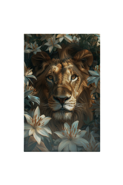 StoryGift Romania Tablou Canvas: Felina Furisata Printre Crini Albi Cu Ochii ...