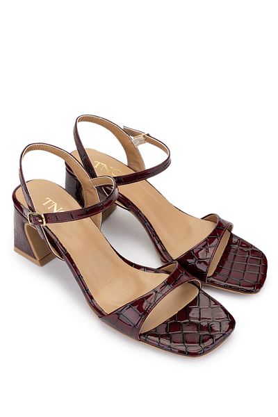 Tamer Tanca Women's Vegan Burgundy Heeled Shoes