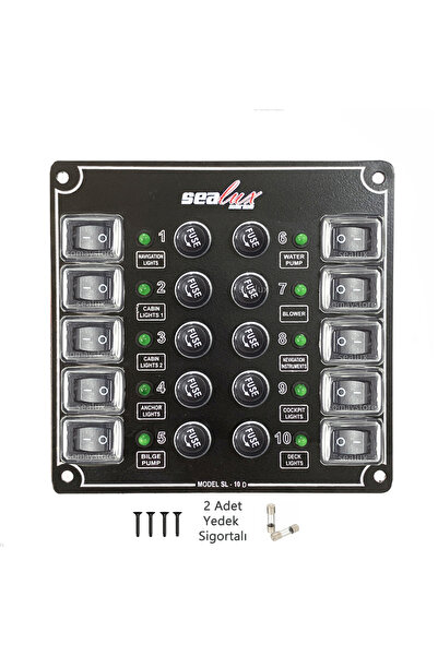 SomayStore Sealux Tekne Switch Panel Kontrol Paneli Küçük Ebat 10 Anahtar 148...