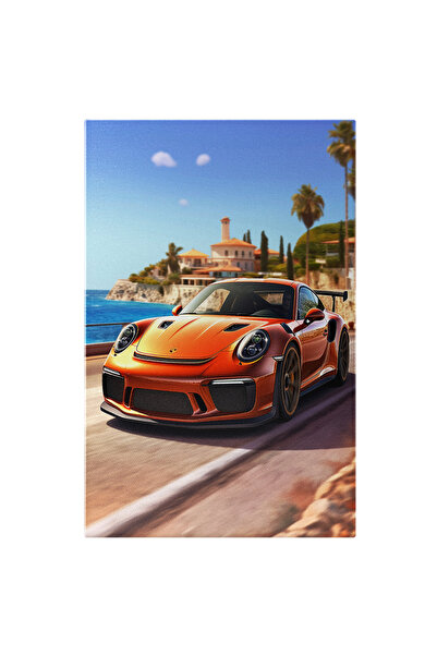 StoryGift Romania Tablou Canvas: Masina De Lux Porsche Pe Sosea - Apa Verdeat...