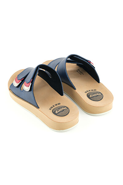 GEZER Women's Summer Bottom Sole Pu Artificial Leather Double Velcro Adjustable Comfortable Massage Sole Daily Te