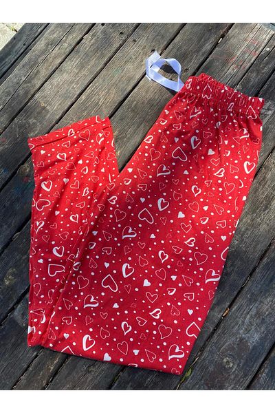 SMG DESİGN Summer Soft Textured Pajamas with Heart Print