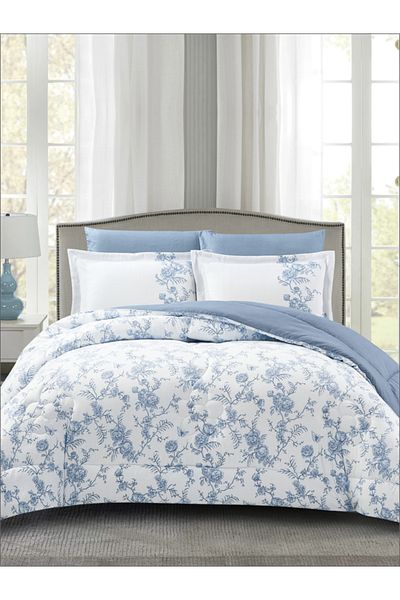 Donetella Comforter Set King Size, 6-Pcs, 260x240 cm, Printed, All Season, Microfiber, 350 GSM