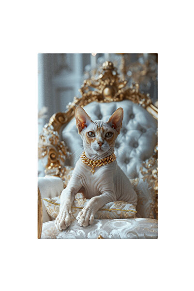 StoryGift Romania Tablou Canvas: Pisică Sfinx Trataă Regește Prin Bijuterii Ș...