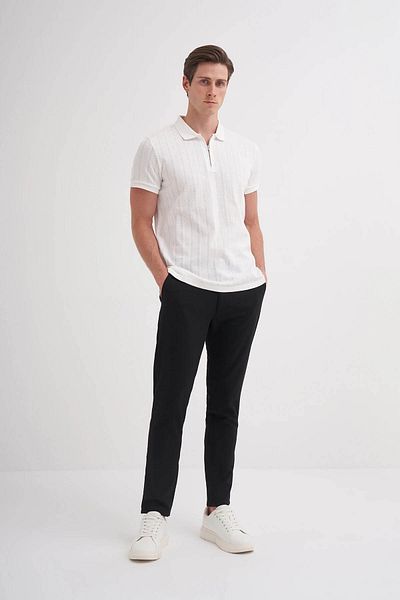 Cazador Ανδρικό μπλουζάκι Polo Neck Ecru 4122