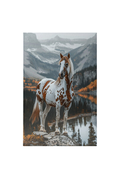 StoryGift Romania Tablou Canvas: Un Cal Troian Pe O Stanca - Aer Curat , Munt...