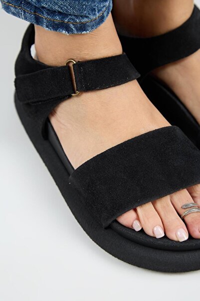 Manijero Dámské černé sandály z pravé kůže Bronx se suchým zipem