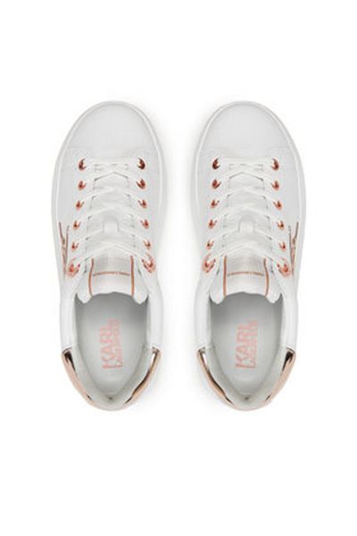 Karl Lagerfeld Women's Sneakers white KARL LAGERFELD-KL62510A 11P WHITE TEXTURED LTHR W/PINK