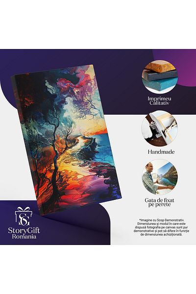 StoryGift Romania Tablou Canvas: Ecouri Ale Vântului Ce Suflă Copacii Armonia Nuanțelor Și Dansul Fără Sfârșit Pi