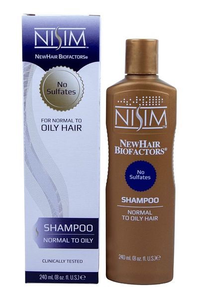 Nisim NewHair BioFactors Shampoo for Normal To Oily Hair - Deep Cleaning Shampoo That Controls Exces